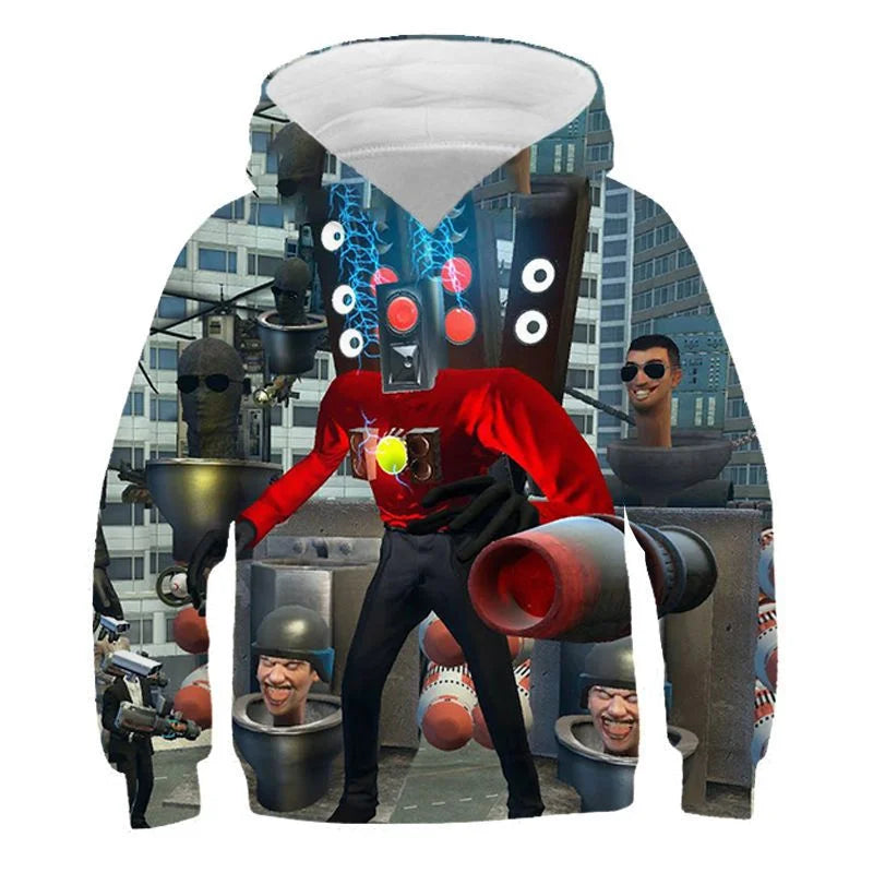 New Autumn 3D Game Skibidi Toilet Printing Hoodies For Men Children Fashion Streetwear Hooded Sweatshirts Harajuku Tops Clothing
