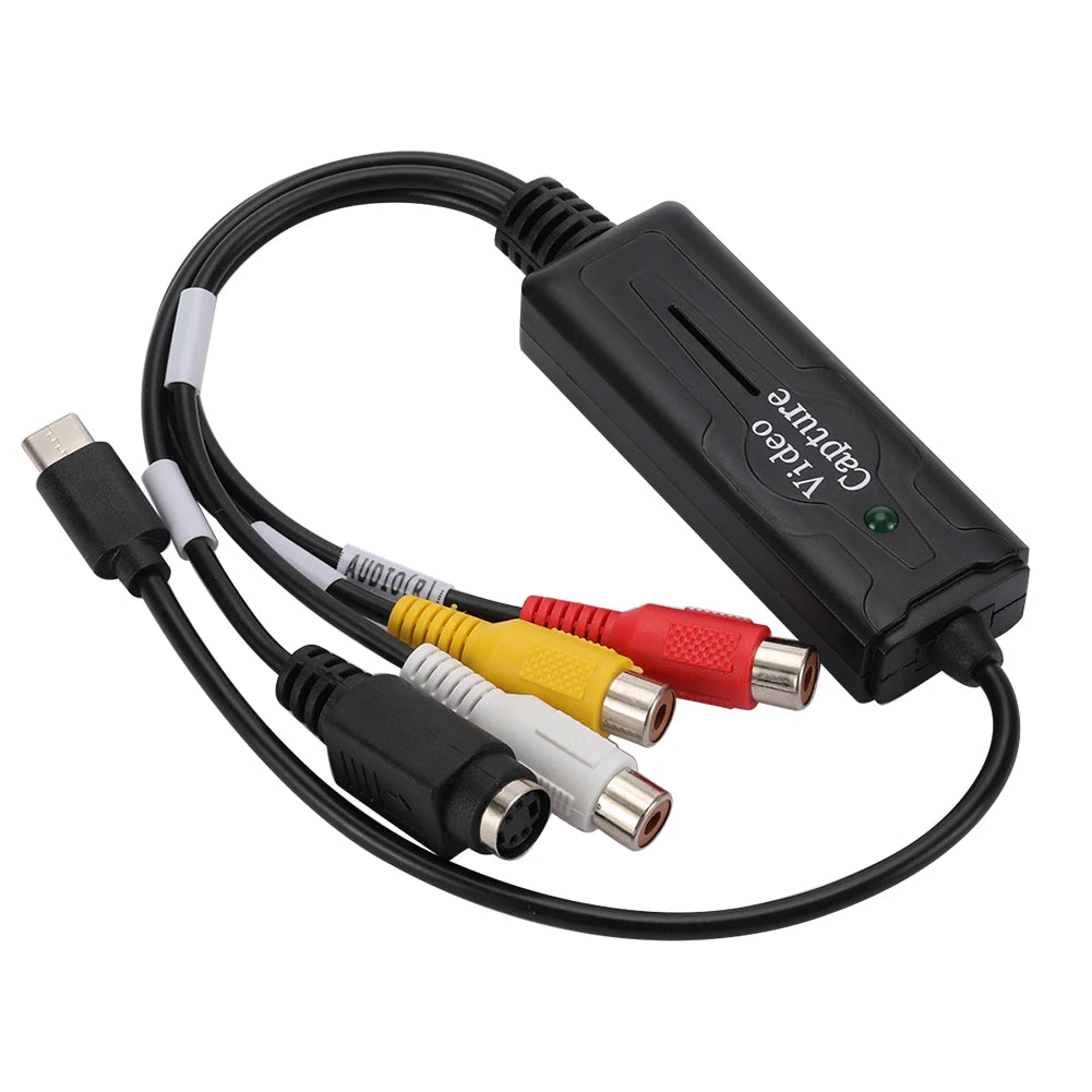 USB 3.1 Audio Video Capture Card Adapter DVD/VCD/MP4 Type-C DVD Audio Capture Adapter Card 1 Channel Video Capture Converter