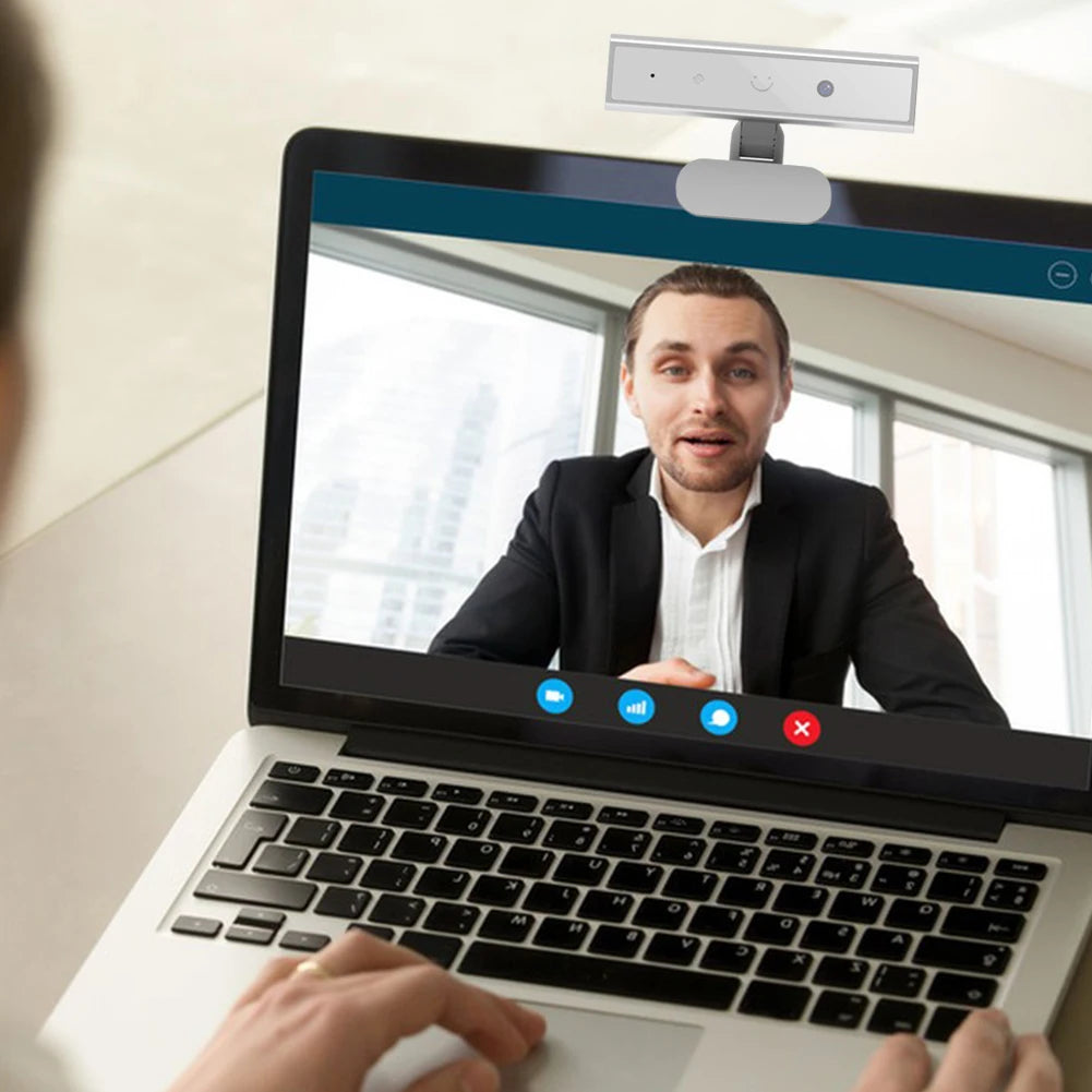 Facial Recognition Webcam with Single Microphone for Windows 10/11 USB Computer Webcam HD 1080P 2MP for Laptop Desktop Computer