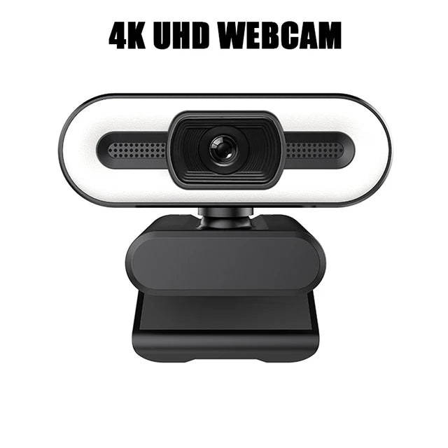 4K Ultra-Clear USB 1080P Webcam With Microphone For Desktop PC Camera Broadcast Video Calling Conference Work Fill Light Web Cam