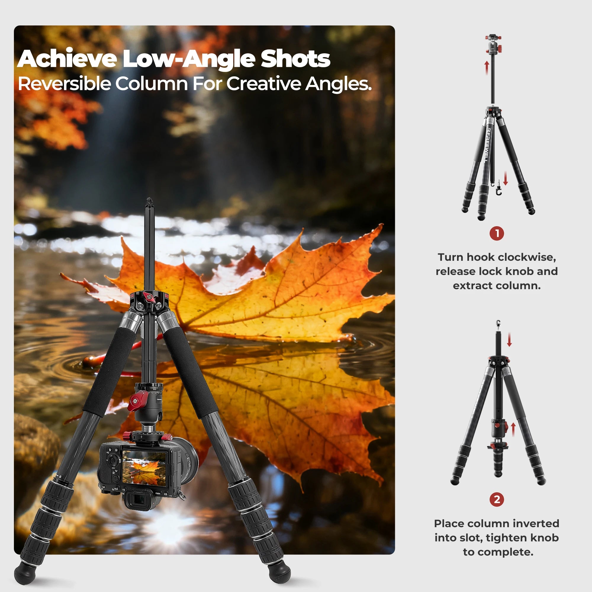 Freewell Portable Multi-Functional Tripod Offers 5-in-1 Modes DSLR Camera Travel Tripod Flexible Vlog Tripod Supports Up To 20kg