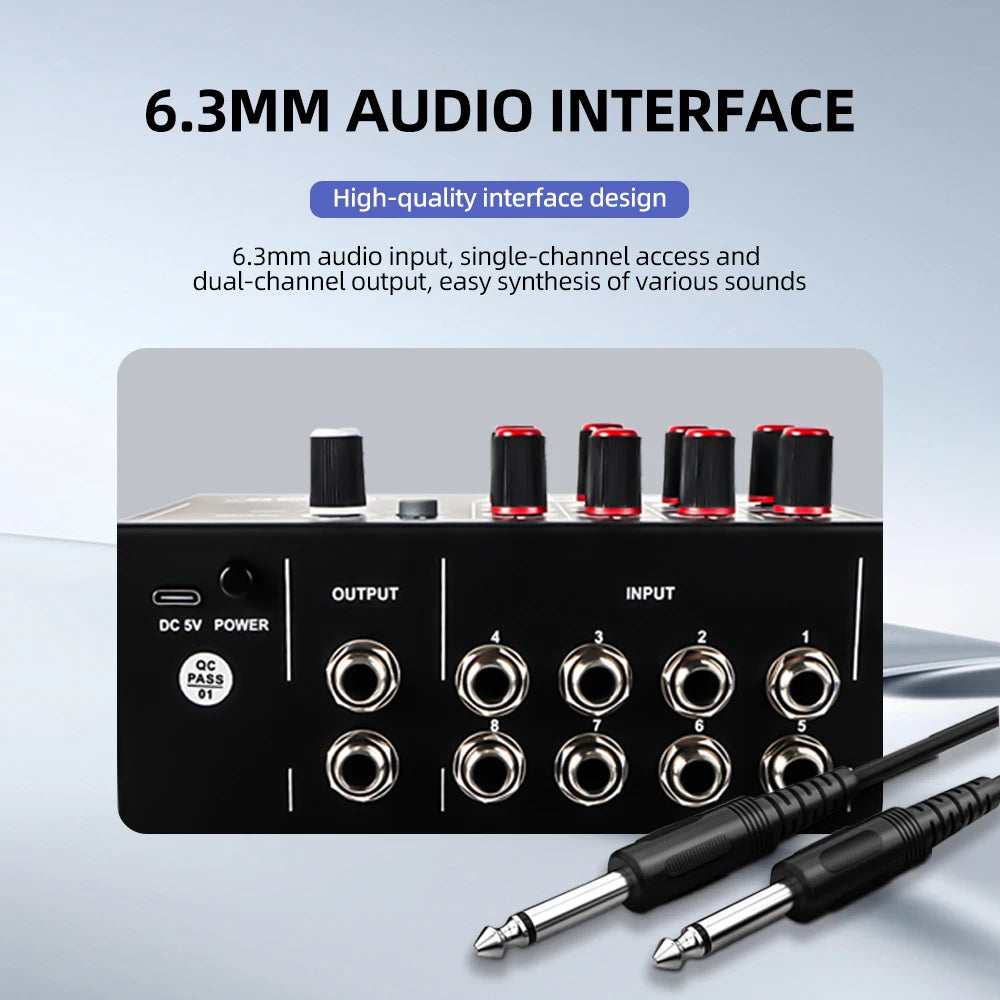 Sound Mixer Line Mixer G-MARK DG8mini Ultra Low Noise 8 Channels Mini Power Supply DC5V Easy Operation Audios Mixer
